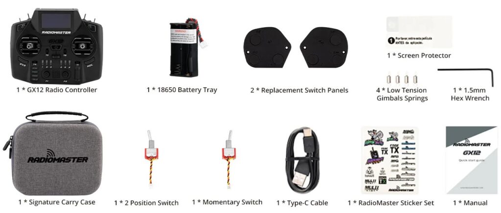 packaging radiomaster gx12