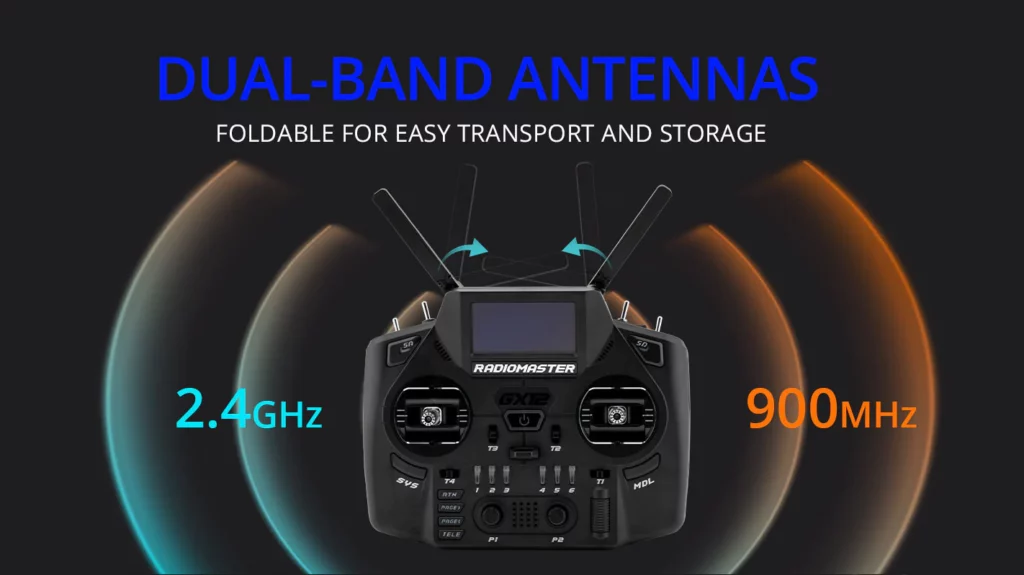 radiomaster gx12 antennes dual band pliables